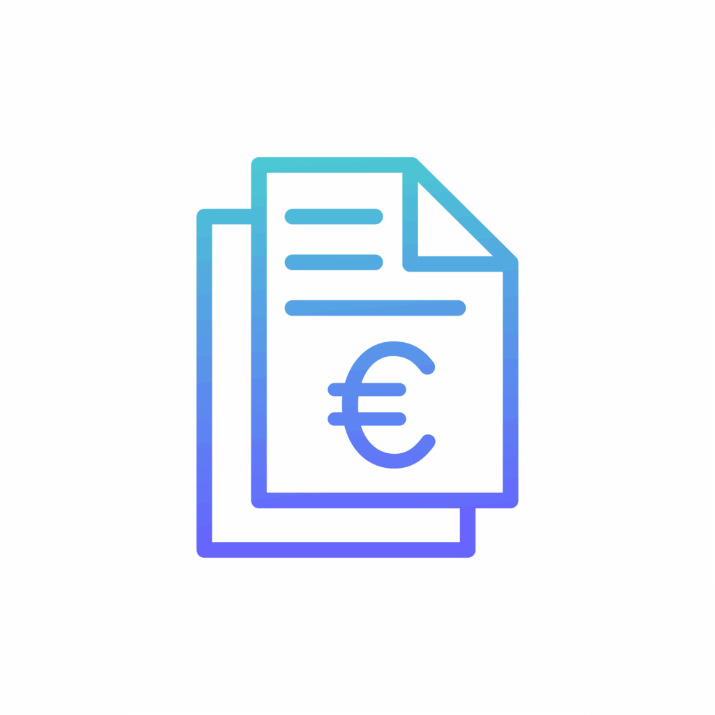 Darstellung von zwei Blättern mit Euro-Zeichen, die für die Themen Finanzierung und Versicherung